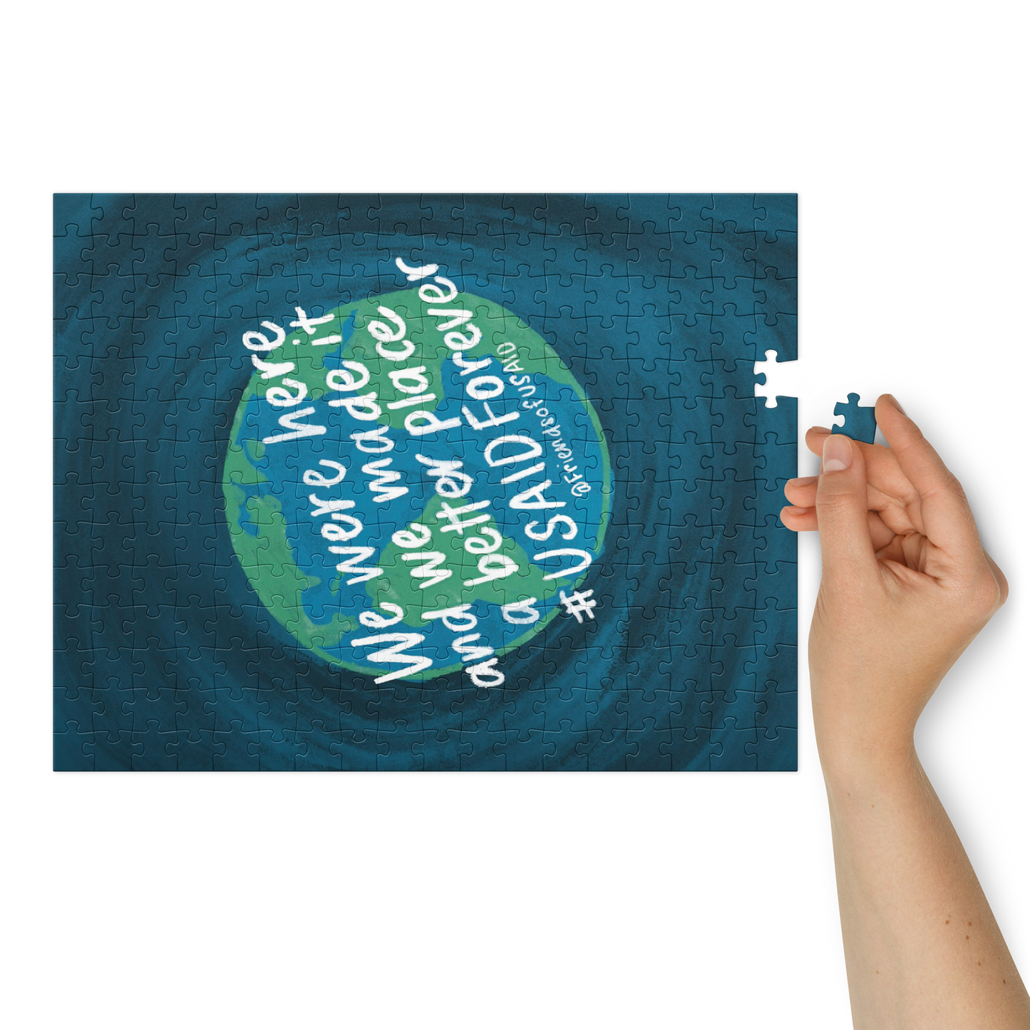 We Were Here Jigsaw puzzle with tin