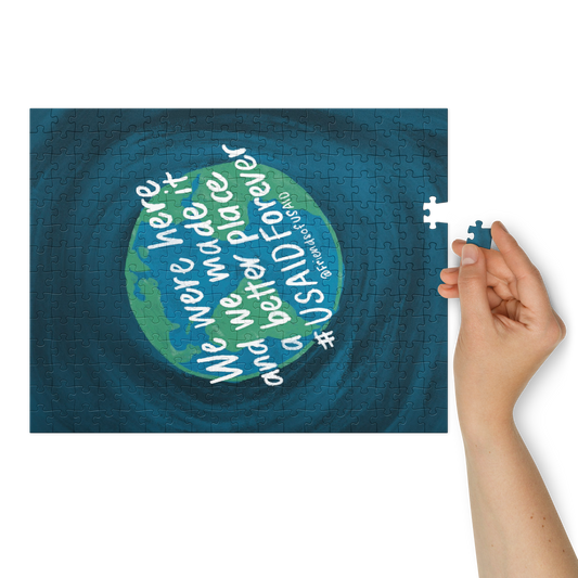 We Were Here Jigsaw puzzle with tin